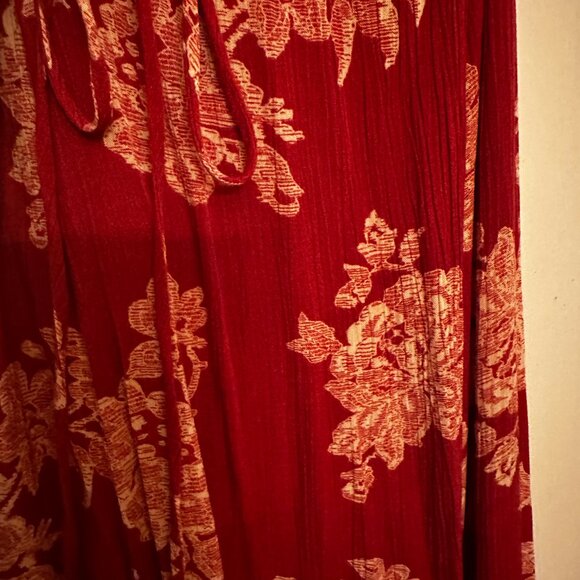 Lulu's Heart of Marigold Rust Red Floral Print Wrap Maxi Dress Size L - Picture 10 of 10